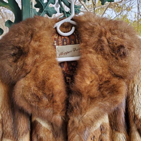 Vintage Opossum Fur Coat Womens S/M Brown Hopper Furs Knee Length - Picture 4 of 16